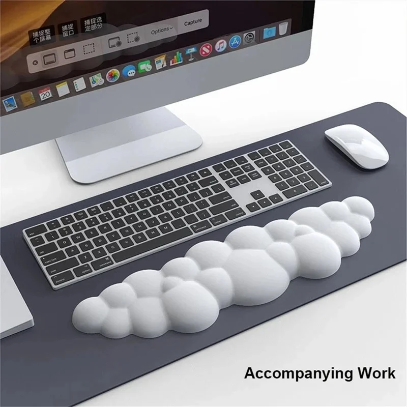 Memory Foam Keyboard Wrist Rest Pad Cloud Shape Anti-slip Wrist Support Pad - Blue