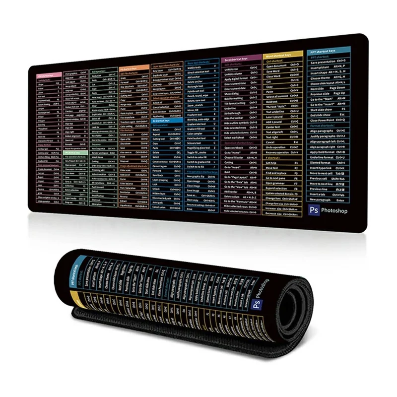 400*900*2mm Anti-slip Mouse Mat Shortcut Keys Gaming Mouse Pad Large Desk Mat - English Shortcut Keys 3