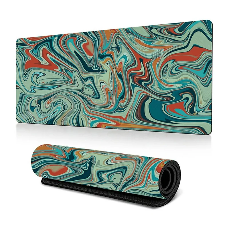 300 x 700 x 3mm Anti-Slip Desk Mouse Mat Abstract Fluid Pattern Mouse Pad - Style N