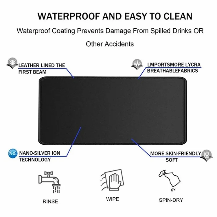 300 x 800 x 2mm Abstract Fluid Pattern Anti-Slip Mouse Pad Large Rubber Mouse Mat - Style F