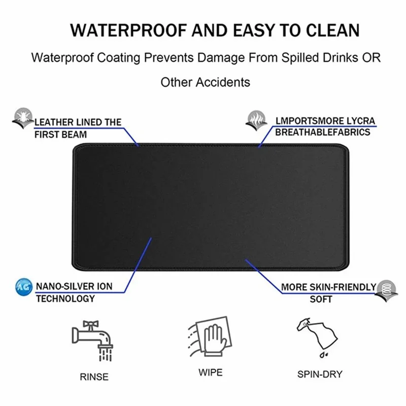 300 x 800 x 3mm Non-Slip Rubber Mouse Pad Abstract Fluid Pattern Large Mouse Mat - Style H