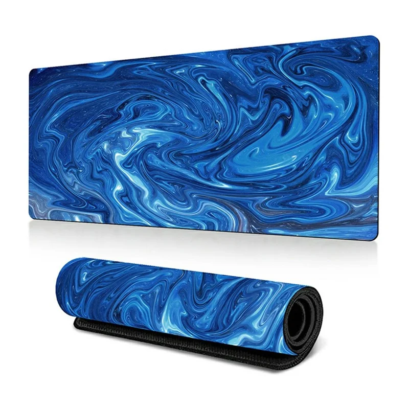 300 x 800 x 3mm Non-Slip Rubber Mouse Pad Abstract Fluid Pattern Large Mouse Mat - Style K
