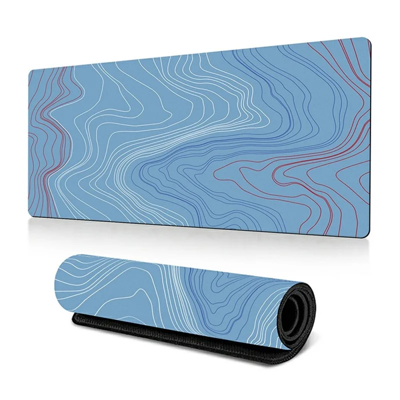 300 x 800 x 3mm Non-Slip Rubber Mouse Pad Abstract Fluid Pattern Large Mouse Mat - Style Q
