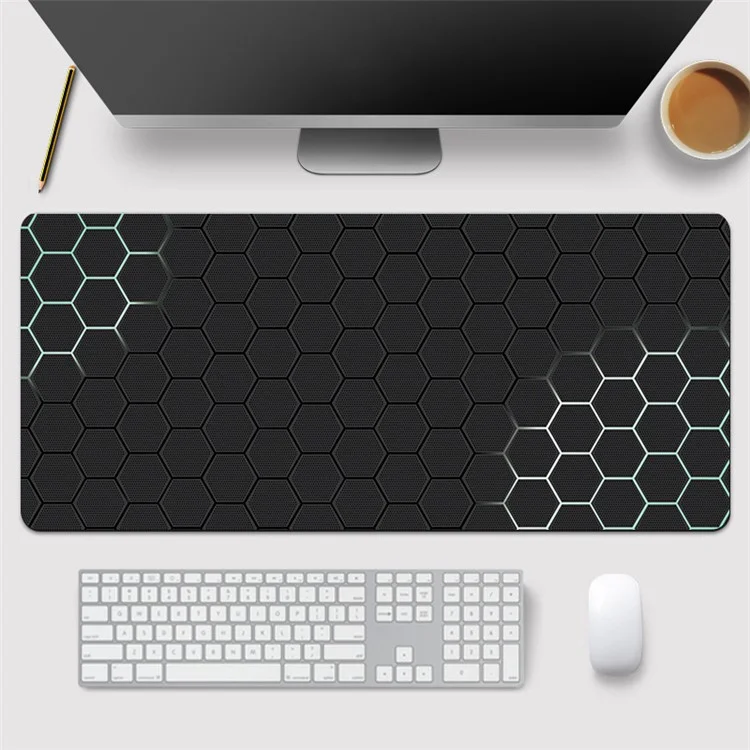 300x700x2mm Large Mouse Pad Honeycomb Pattern Anti-skid Rubber Desktop Mat - Style 1