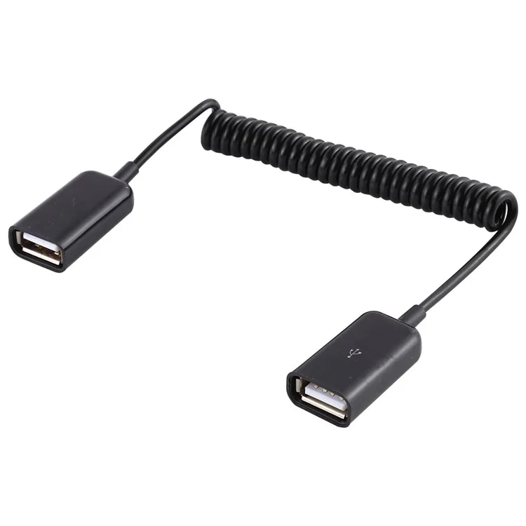 USB Female To Female USB Extension Cable USB Extender Adapter Spring Computer Phone Charging Cable