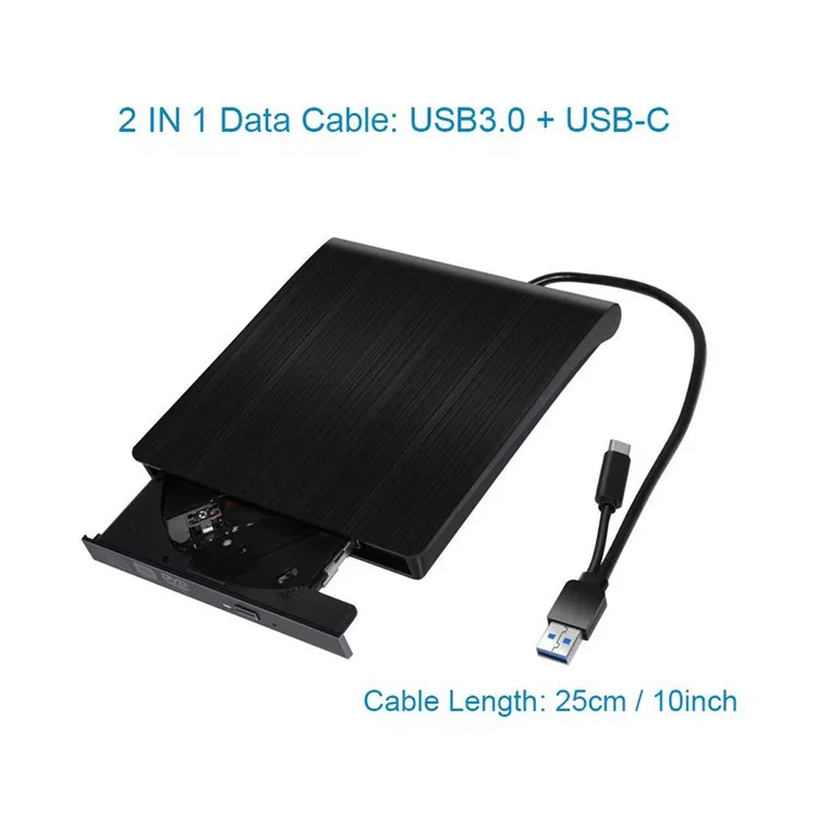 USB C USB3.0 Blu-Ray DVD Burner External Optical Drive Portable Slim Design Plug and Play for Desktop / Laptop