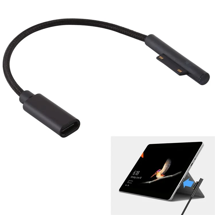 Para Microsoft Surface Pro 6/5 Adaptador De Cable De Carga PD A USB-C Tipo C Female DC Enchufe