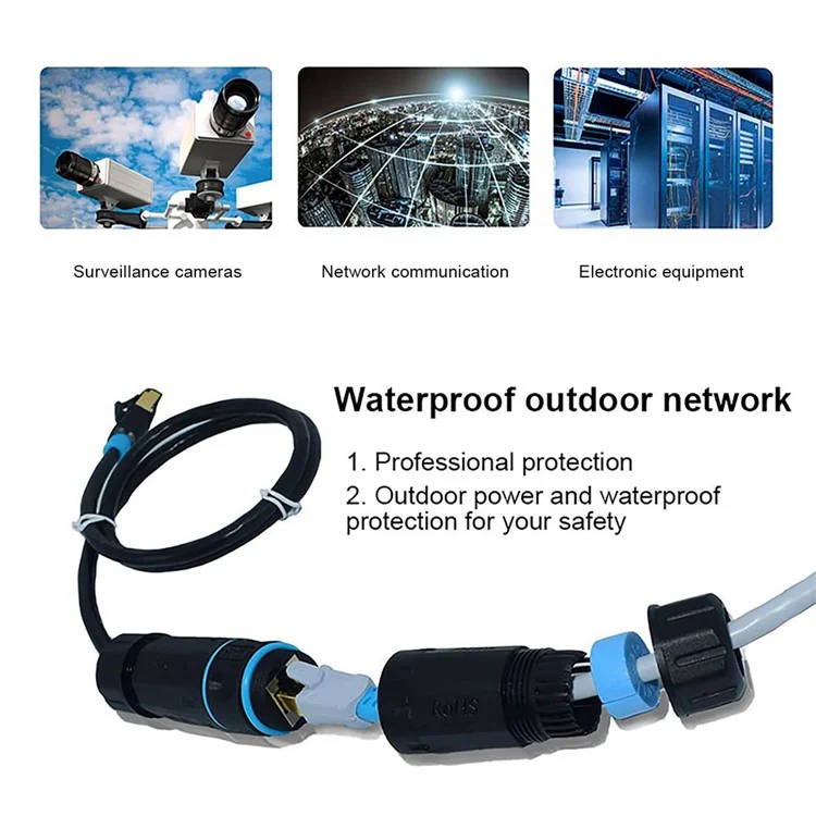 JUNSUNMAY IP68 Wasserdichter RJ45 Cat6 Gigabit Geschirmter Buchse-zu-Buchse Ethernet Verbinder