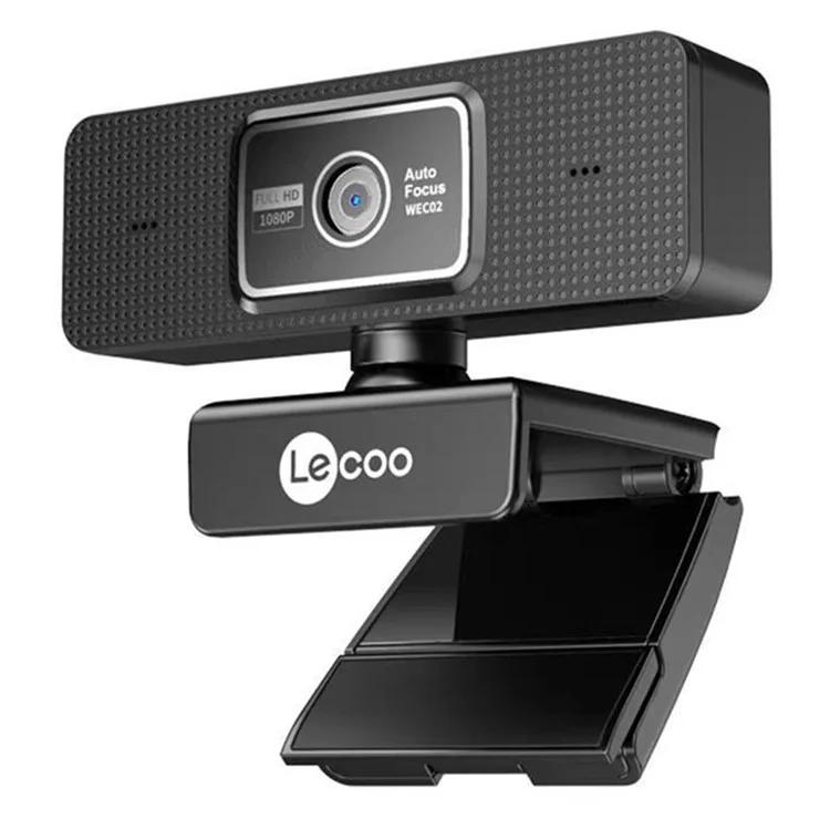 Webcam LENOVO LECOO WEC02 HD 1080p con Enfoque Automático y Micrófono Integrado para Clases Online, Enseñanza, Streaming y Reuniones
