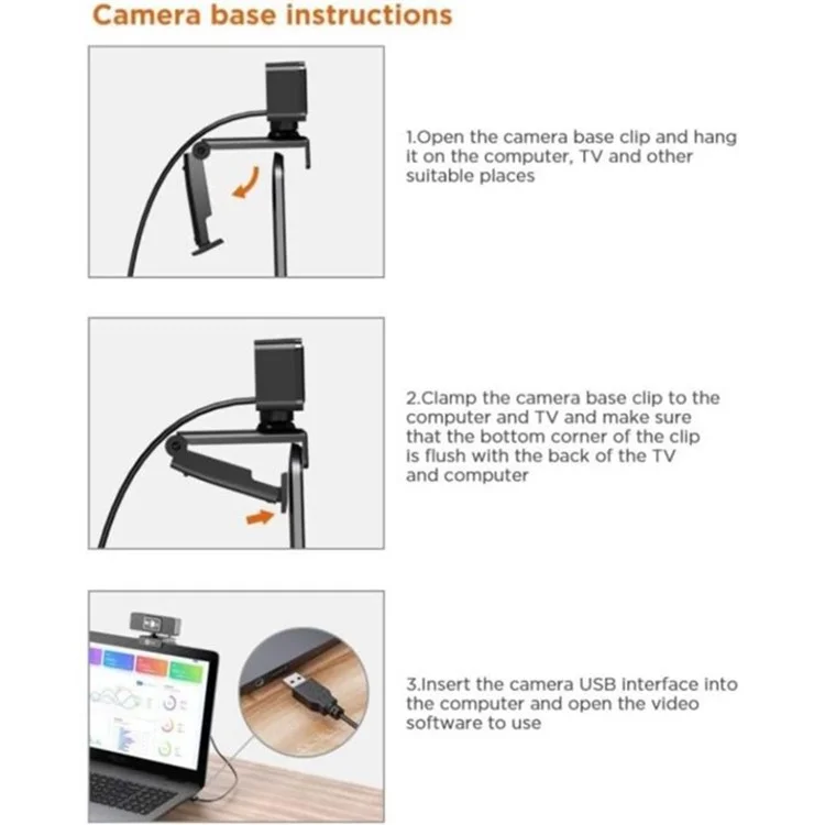 Webcam LENOVO LECOO WEC02 HD 1080p con Enfoque Automático y Micrófono Integrado para Clases Online, Enseñanza, Streaming y Reuniones