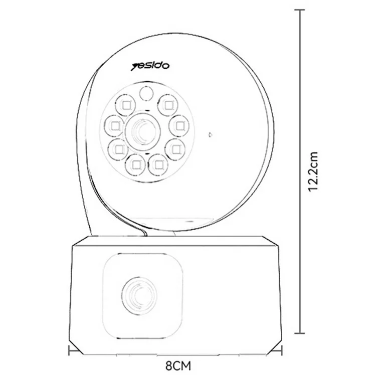 YESIDO KM16 Câmera de Segurança Interna com Duas Lentes sem Fio WiFi com Visão Noturna / Áudio Bidirecional / Detecção de Movimento - Branco / Plugue EU