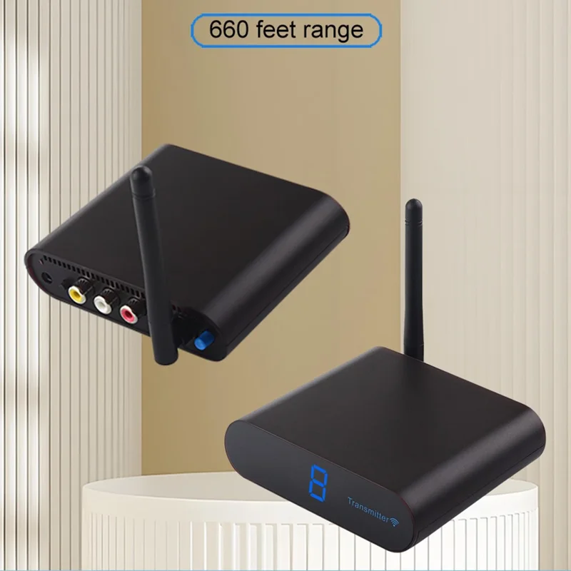 MEASY AV220 Ensemble émetteur-récepteur AV sans fil 2,4 G à transmission 200 m avec entrée/sortie RCA - Prise US