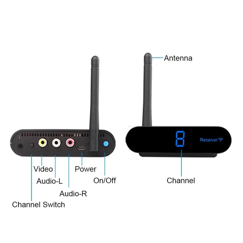 MEASY AV220 Ensemble émetteur-récepteur AV sans fil 2,4 G à transmission 200 m avec entrée/sortie RCA - Prise US