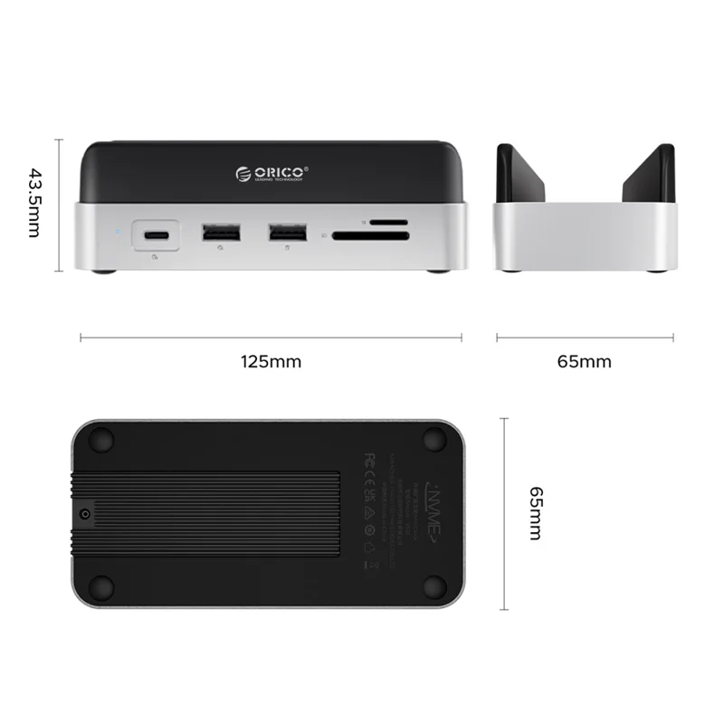 ORICO VS10 Расширительная док-станция для Mac mini M4, конвертер, корпус для M.2 SSD, настольная база хранения