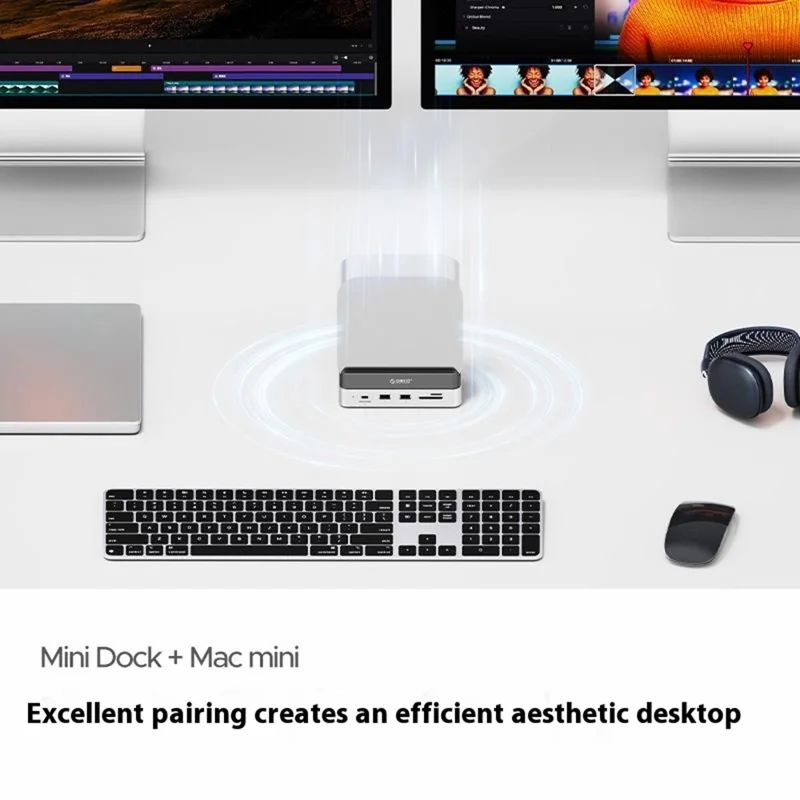 ORICO VS10 Base de expansión convertidor para Mac mini M4, carcasa para SSD M.2, base de almacenamiento de escritorio, capacidad de 2 TB