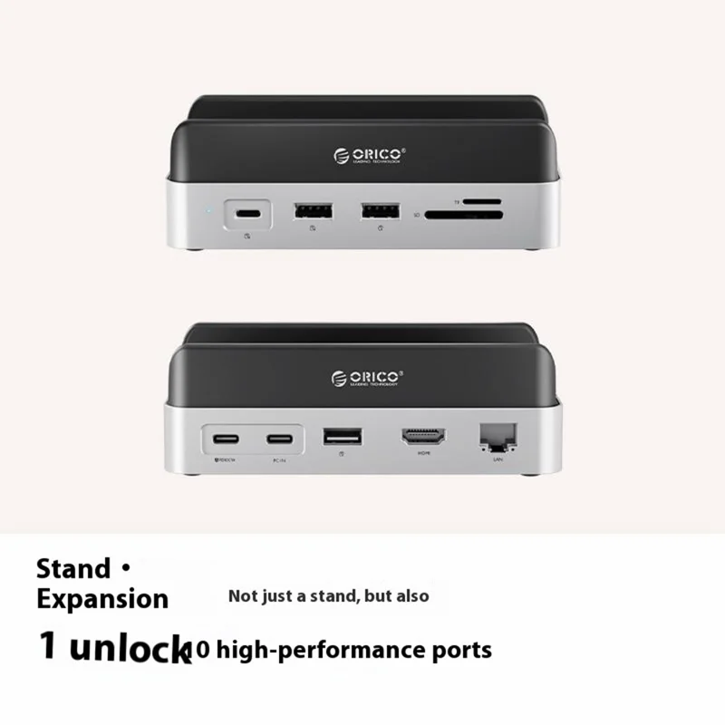 ORICO VS10 Base de expansión convertidor para Mac mini M4, carcasa para SSD M.2, base de almacenamiento de escritorio, capacidad de 2 TB