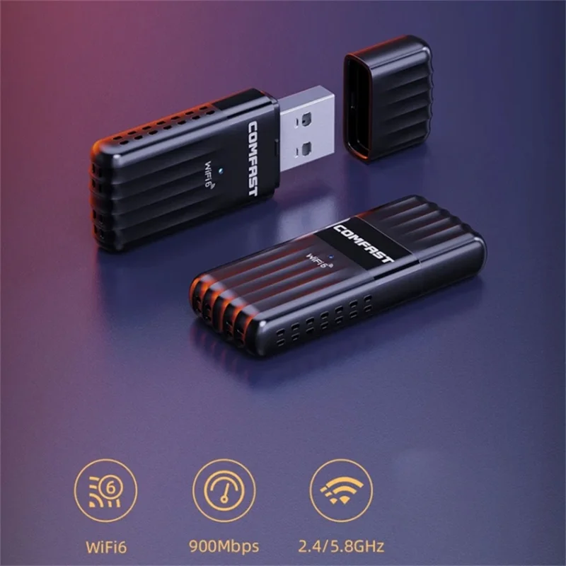 COMFAST CF-943AX 2.4 / 5Ghz Dual Band Bluetooth-compatible 5.3 WiFi6 Adapter Wireless Network External USB Receiver