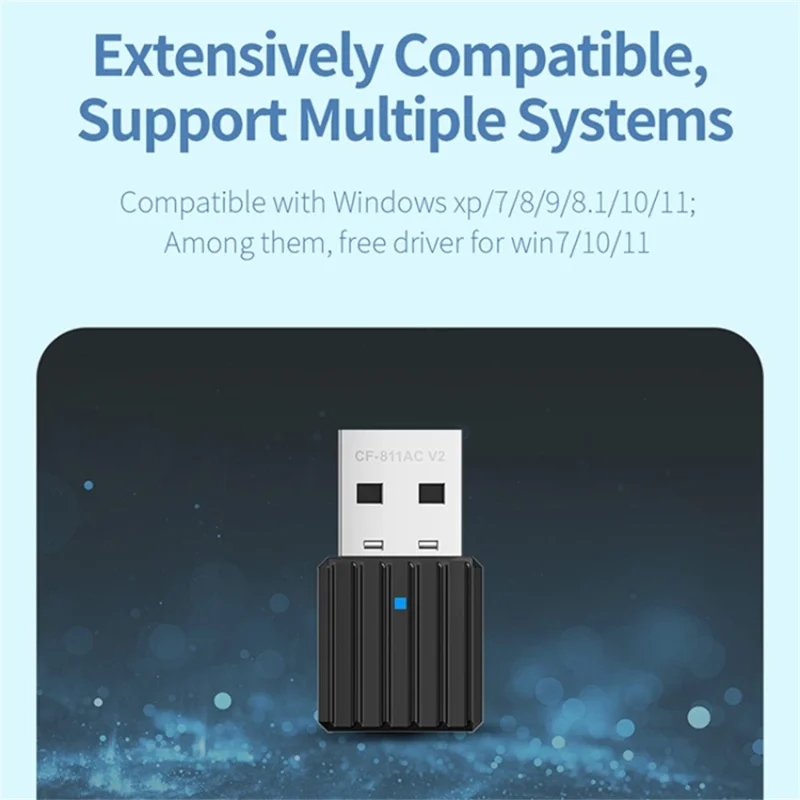 COMFAST CF-811ACV3 For Desktop PC Dual Band 650Mbps WiFi Adapter USB Wireless Network Receiver