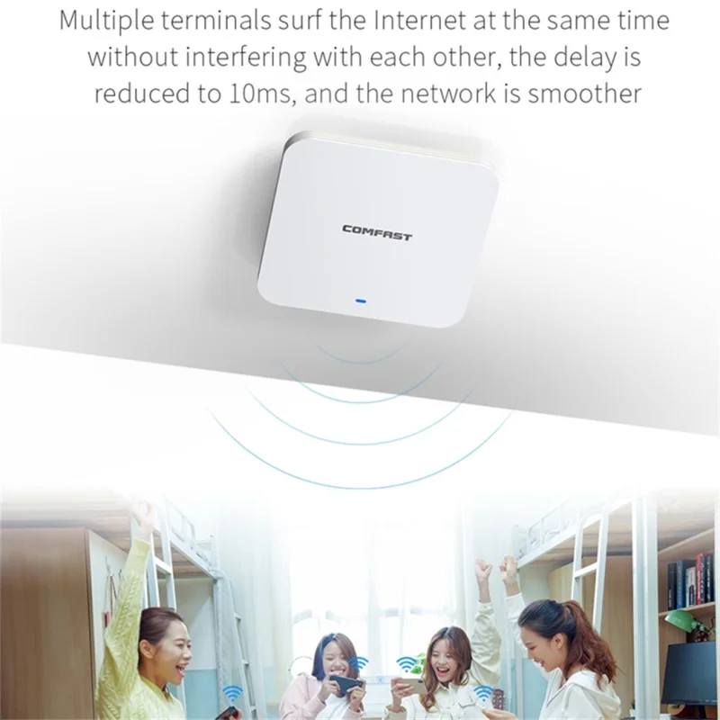 COMFAST CF-E395AX 3000Mbps High Speed WiFi6 2.4G / 5.8GHz Dual Band Ceiling Mount Indoor Wireless Router