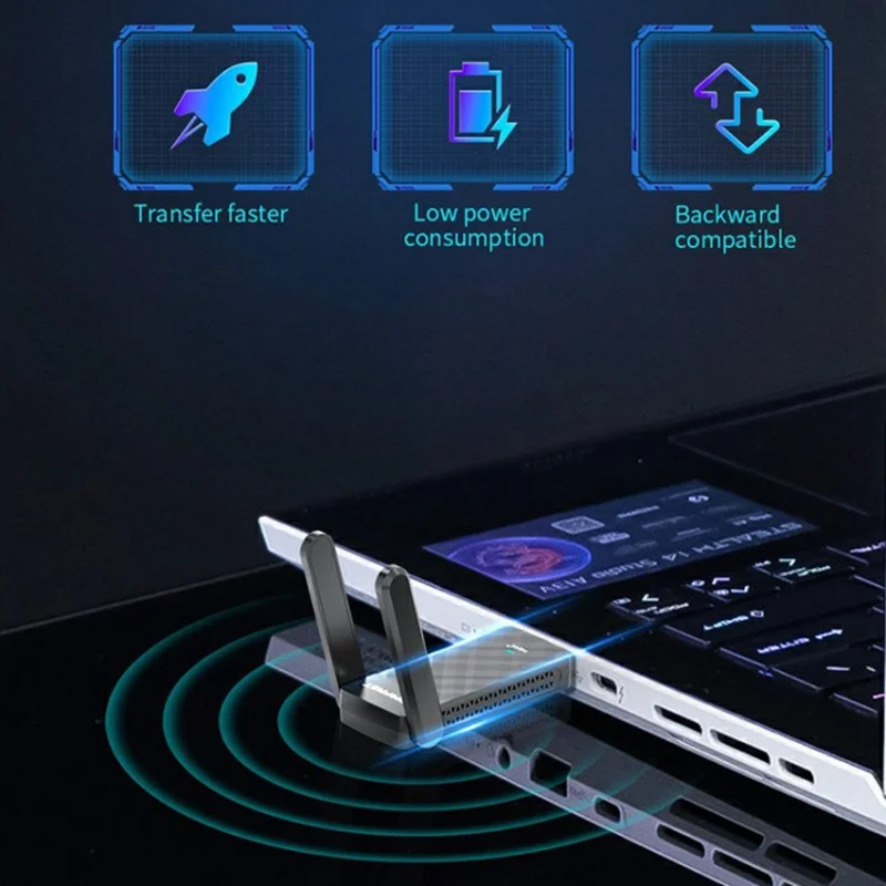 COMFAST CF-952AX V2 1800Mbps High Speed Dual Band Wireless Network Card WiFi6 USB Adapter