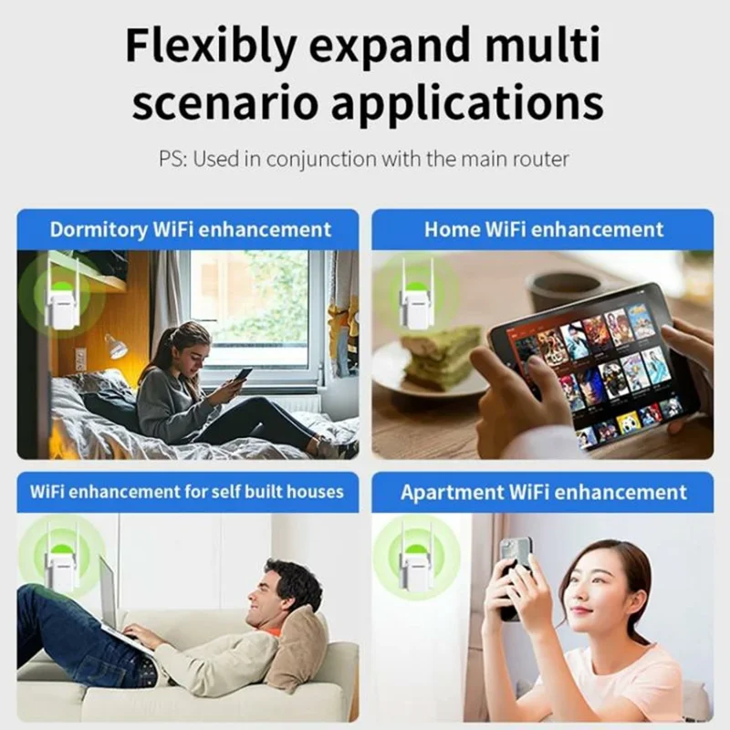 COMFAST CF-WR301S V3 300Mbps Wireless Repeater Router WiFi Signal Amplifier with Dual Antenna