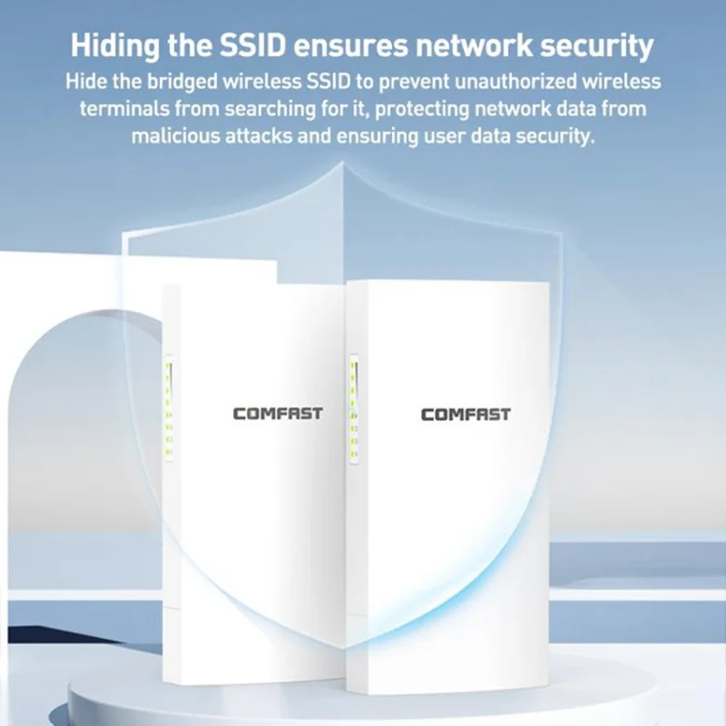 COMFAST CF-E113A V2 2Pcs 5.8GHz 300Mbps 11dBi Monitoring Bridge WiFi Router AP Repeater with PoE Power Supply Set