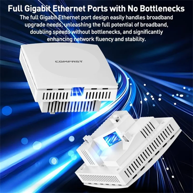 COMFAST CF-E593AX 3000Mbps Dual Band WiFi6 86 Inch Panel In Wall AP Repeater Wireless Router