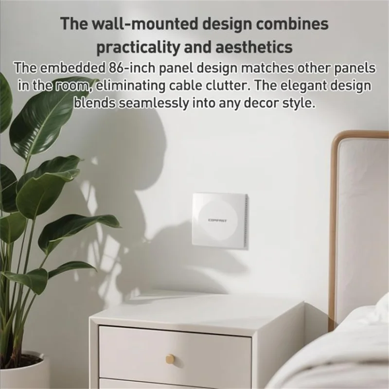 COMFAST CF-E593AX 3000Mbps Dual Band WiFi6 86 Inch Panel In Wall AP Repeater Wireless Router