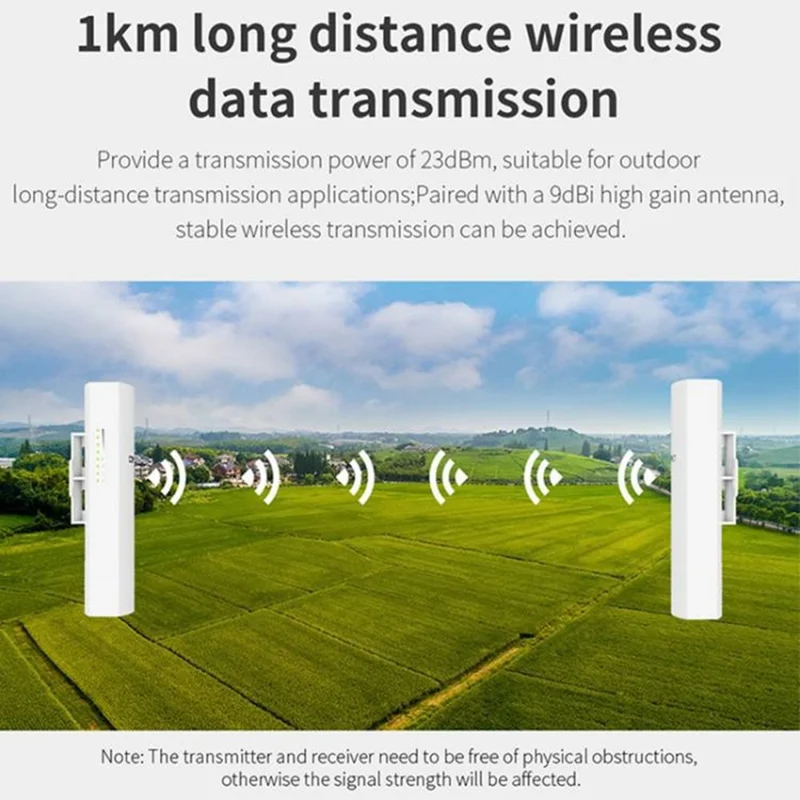 COMFAST CF-E112N V2 2Pcs 2.4GHz 300Mbps 9dBi Monitoring Bridge WiFi Router AP Repeater with PoE Power Supply Set