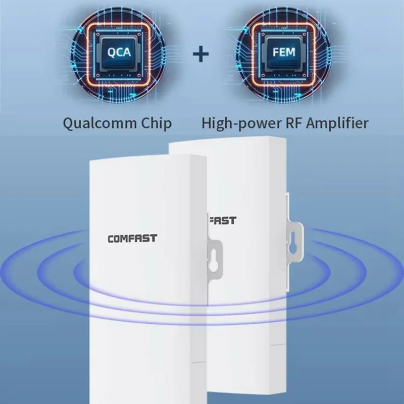 COMFAST CF-E112N V2 2Pcs 2.4GHz 300Mbps 9dBi Monitoring Bridge WiFi Router AP Repeater with PoE Power Supply Set