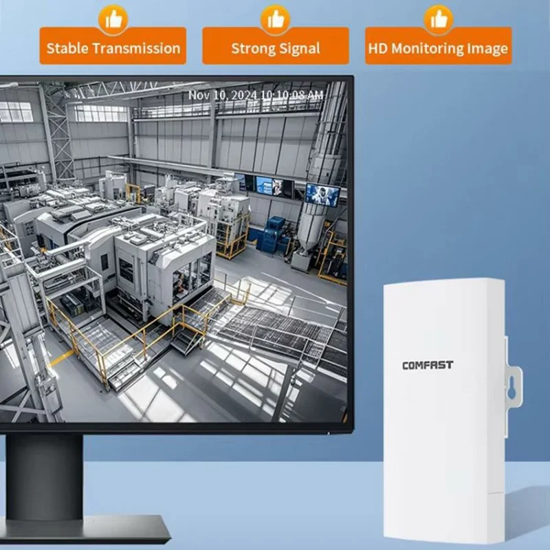 COMFAST CF-E112N V2 2Pcs 2.4GHz 300Mbps 9dBi Monitoring Bridge WiFi Router AP Repeater with PoE Power Supply Set