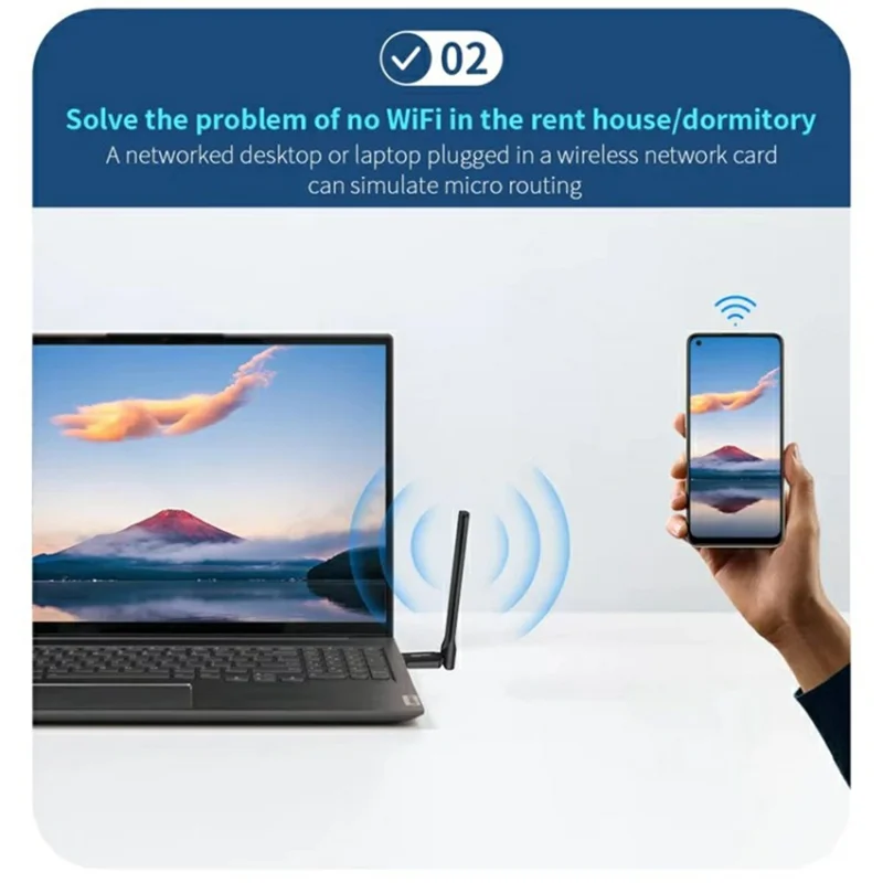 COMFAST CF-940F 300Mbps WiFi6 USB WiFi Adapter 2.4GHz Wireless Network Card with High Gain Antena