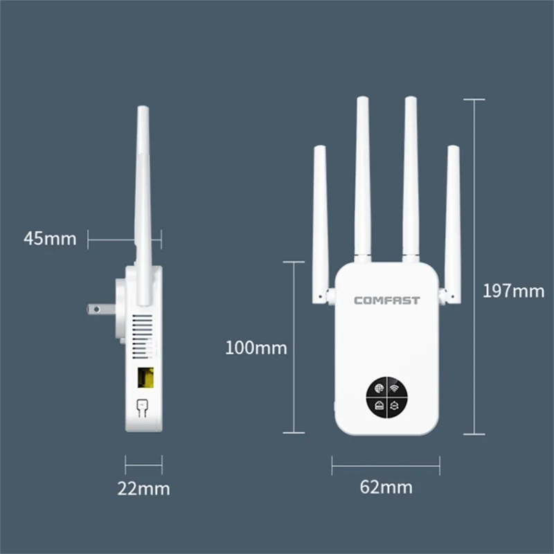 COMFAST CF-WR762AC 1200Mbps Wireless Signal Booster with OLED Display Screen Dual Band WiFi Repeater