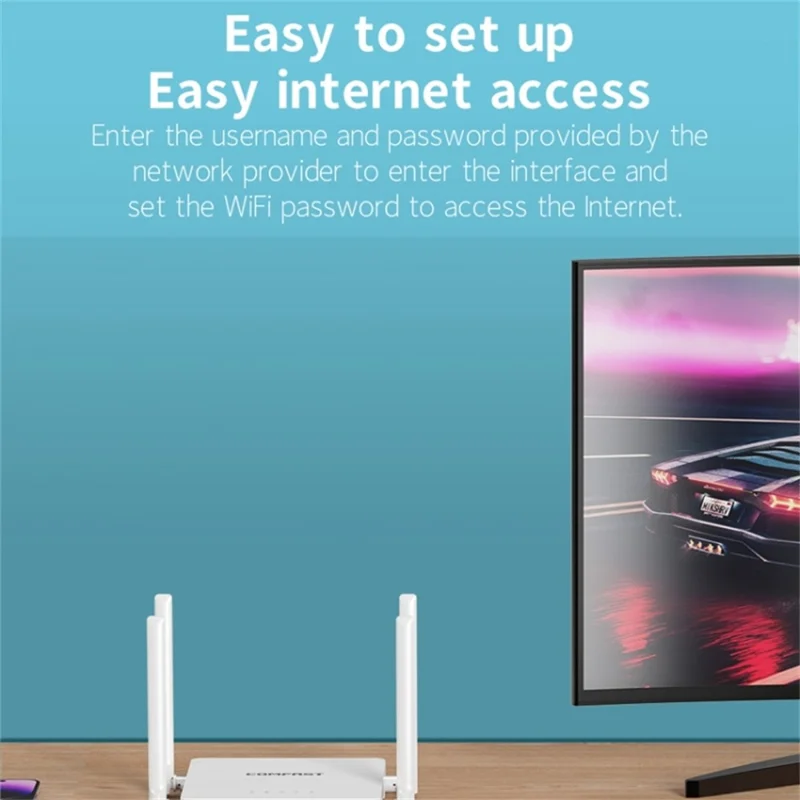 COMFAST CF-N1 V2 300Mbps High Speed WiFi4 Wireless Router with 1 WAN + 4 LAN Ports