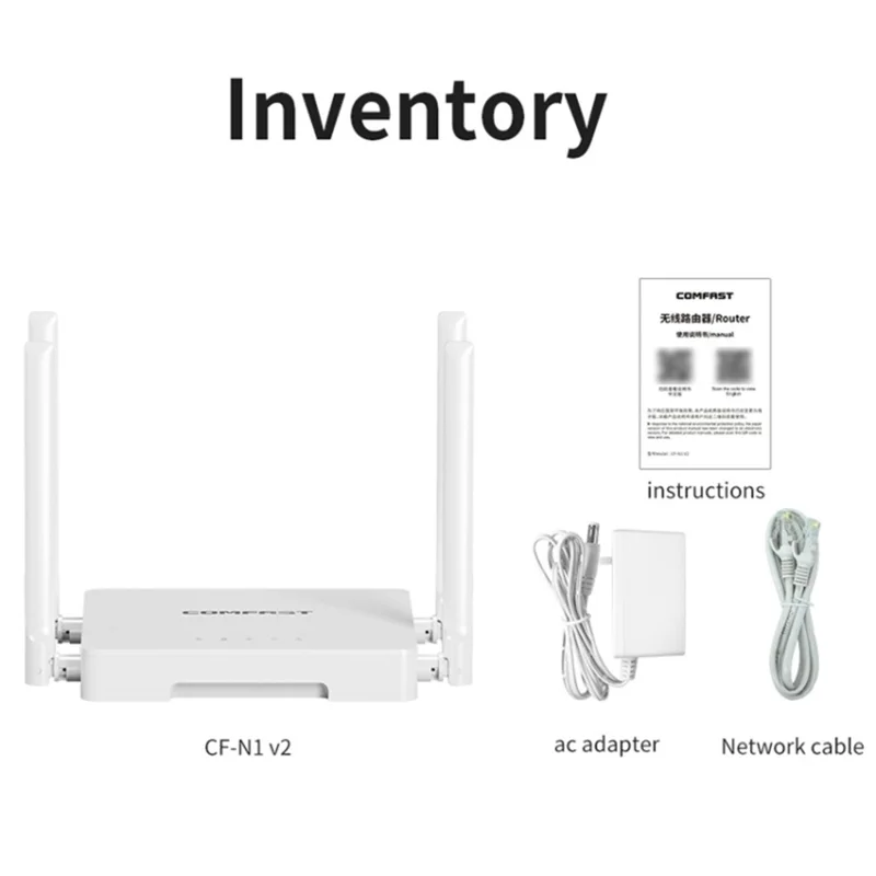 COMFAST CF-N1 V2 300Mbps High Speed WiFi4 Wireless Router with 1 WAN + 4 LAN Ports