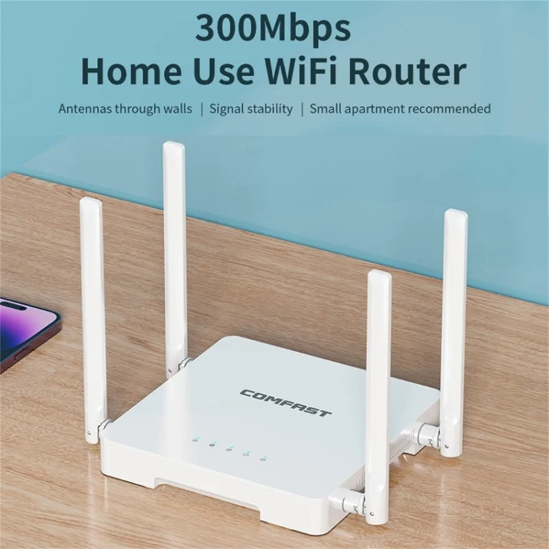 COMFAST CF-N1 V2 300Mbps High Speed WiFi4 Wireless Router with 1 WAN + 4 LAN Ports