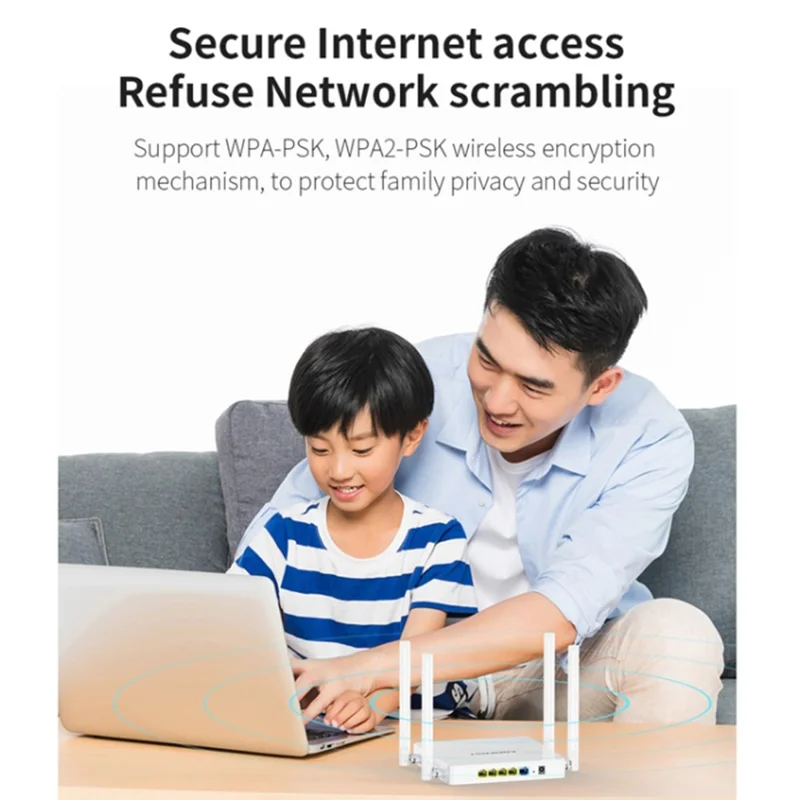 COMFAST CF-N1 V2 300Mbps High Speed WiFi4 Wireless Router with 1 WAN + 4 LAN Ports