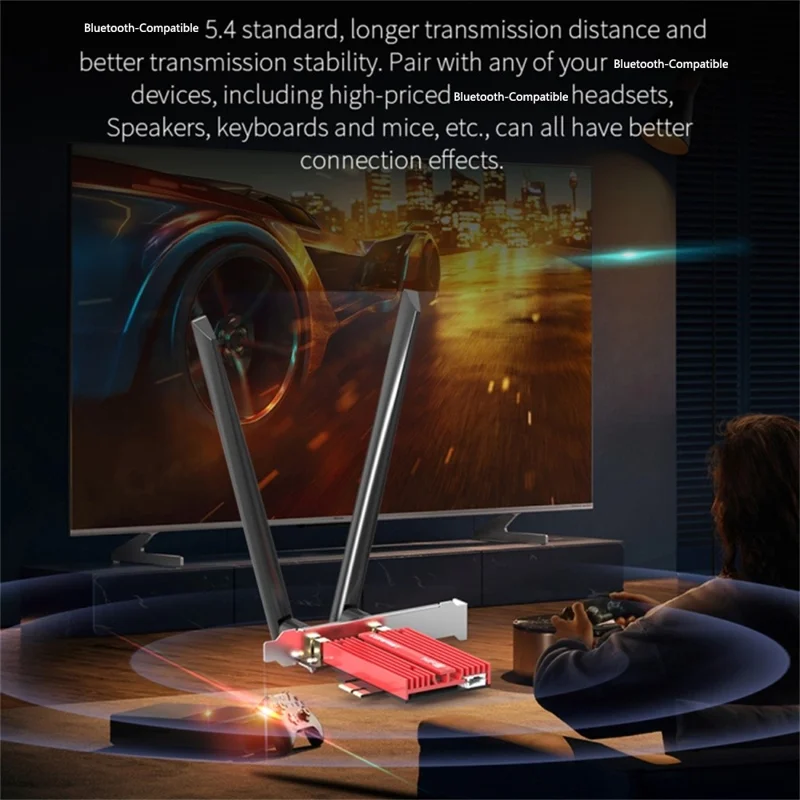 COMFAST CF-BE200PRO 8774Mbps Tri-Band WiFi7 PCIE Wireless Network Adapter Bluetooth-compatible 5.4 WiFi Receiver