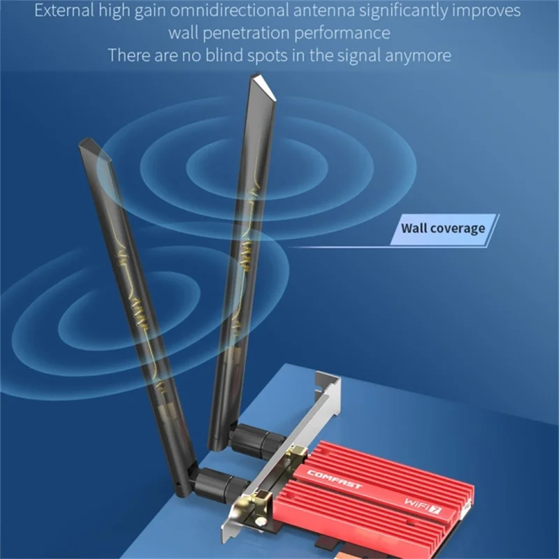 COMFAST CF-BE200PRO 8774Mbps Tri-Band WiFi7 PCIE Wireless Network Adapter Bluetooth-compatible 5.4 WiFi Receiver