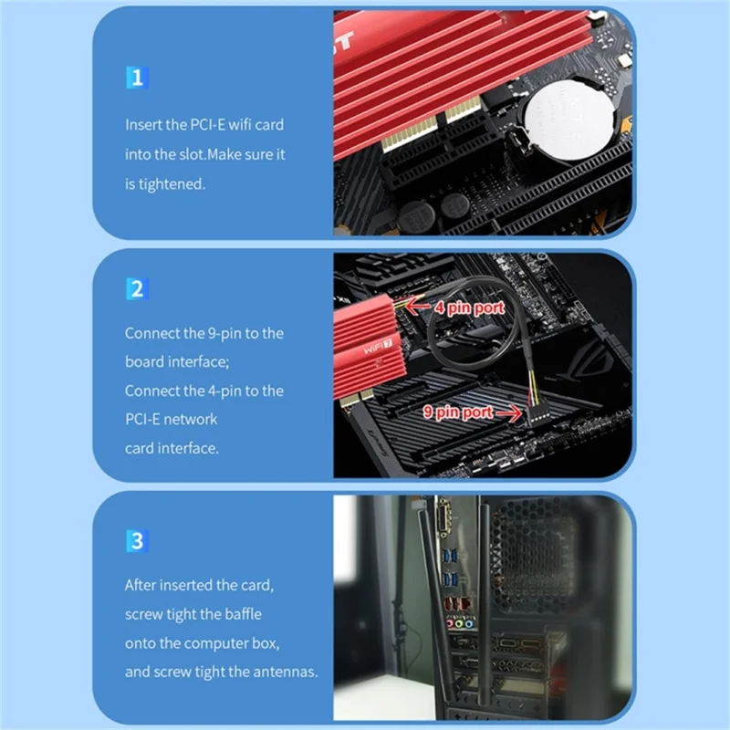 COMFAST CF-BE200PRO 8774Mbps Tri-Band WiFi7 PCIE Wireless Network Adapter Bluetooth-compatible 5.4 WiFi Receiver