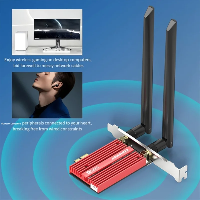 COMFAST CF-BE200PRO 8774Mbps Tri-Band WiFi7 PCIE Wireless Network Adapter Bluetooth-compatible 5.4 WiFi Receiver