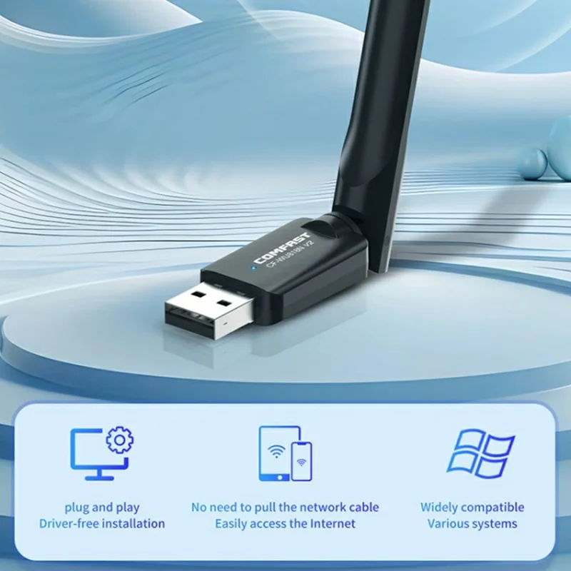 COMFAST CF-WU818N v2 For Desktop Laptop 150Mbps Wireless Network Adapter Single Antenna USB WiFi Dongle
