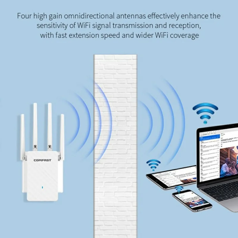 COMFAST CF-WR306S 300Mbps Wireless Signal Amplifier WiFi Router with 4 High Gain Antennas