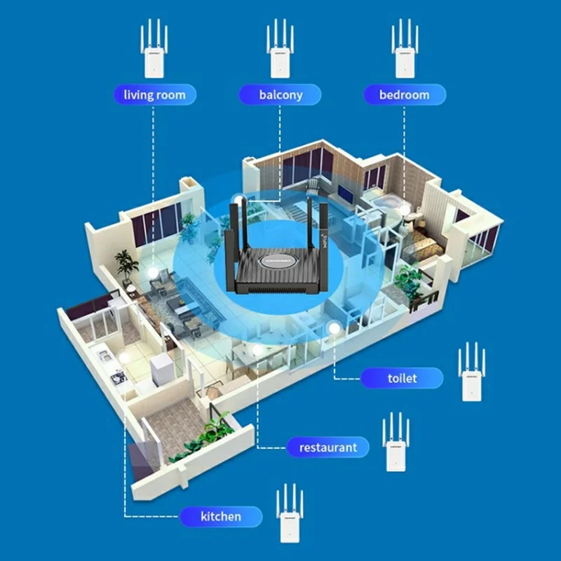 COMFAST CF-WR306S 300Mbps Wireless Signal Amplifier WiFi Router with 4 High Gain Antennas