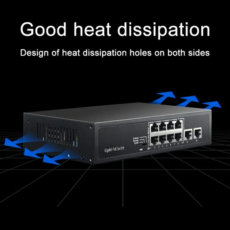 COMFAST CF-SG181P 10 Ports Gigabit Ethernet POE Switch 20Gbps Backplane Bandwidth Network Splitter