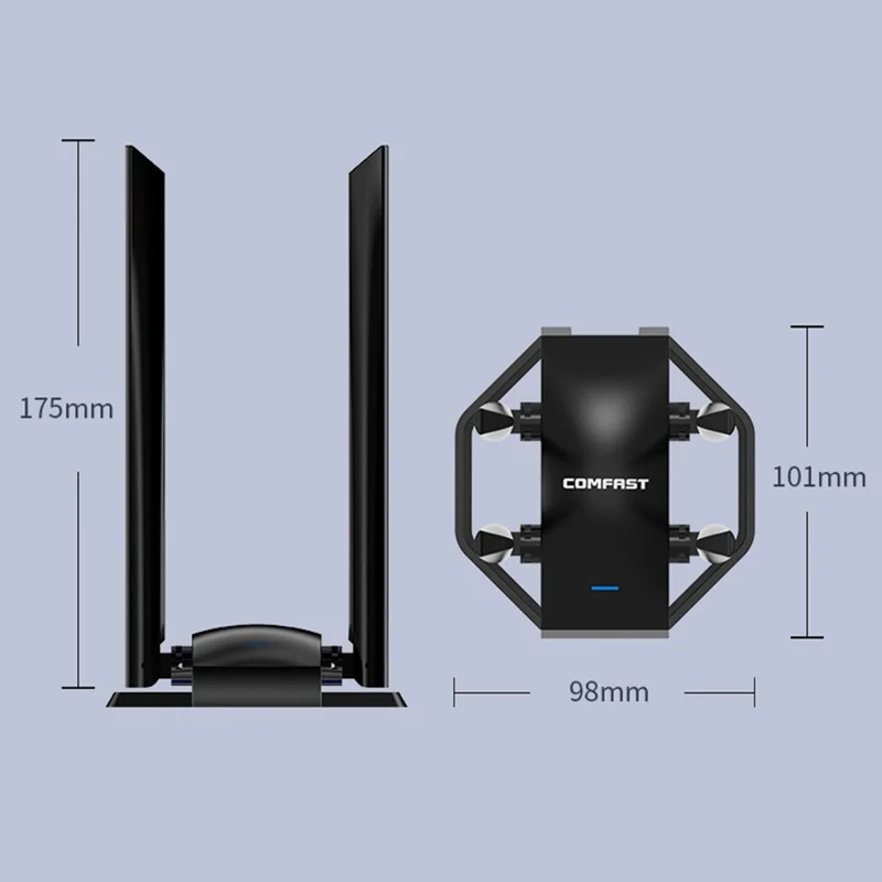 COMFAST CF-WU785AC 1300Mbps Dual Band WiFi Router USB Network Adapter with 4 Antennas