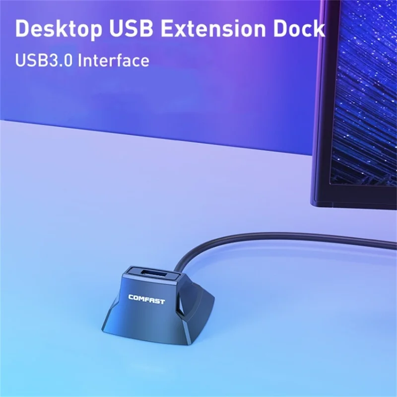COMFAST CF-U318 1.2m High Speed USB 3.0 Extension Cable with Desktop Base for Network Card / U Disk / Mouse