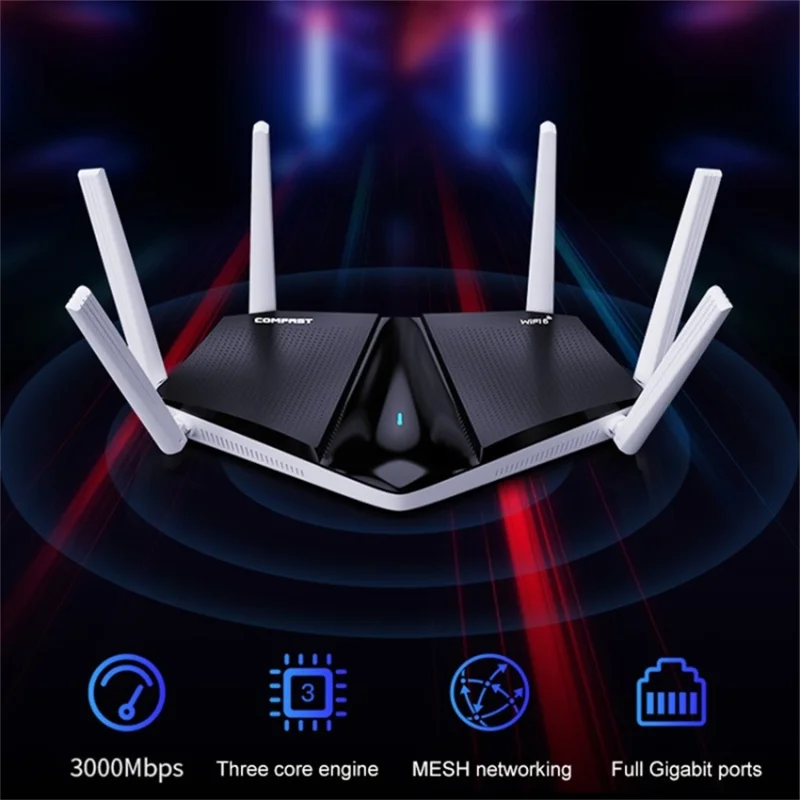 COMFAST CF-WR633AX Wireless Router 3000Mbps WiFi6 High Speed Dual Band Gigabit WiFi Repeater