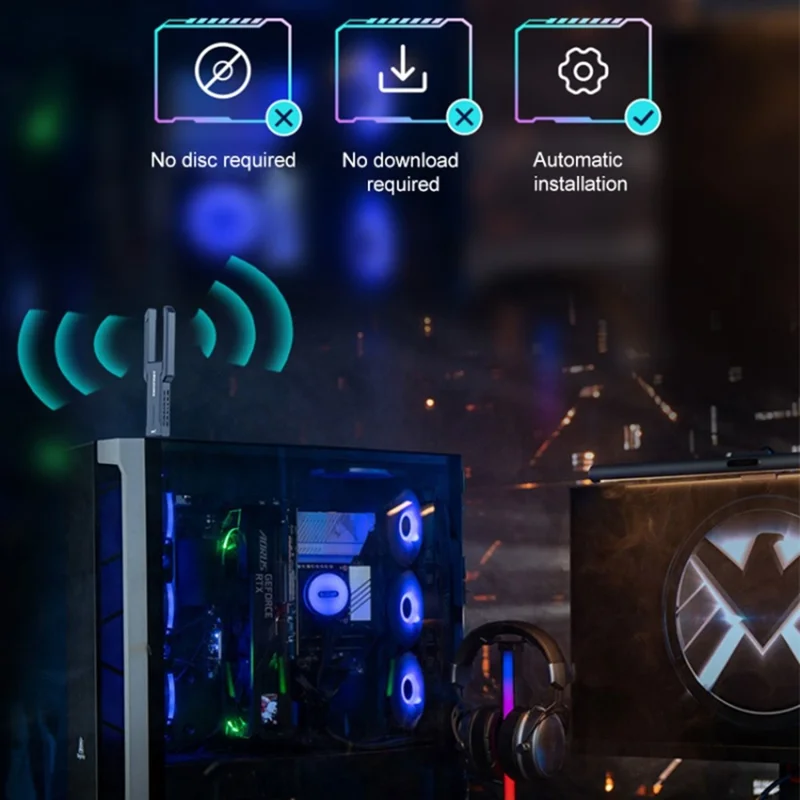 COMFAST CF-972AX 2.4G / 5G Dual Band WiFi6 Driver Free USB WiFi Dongle Wireless Network Card