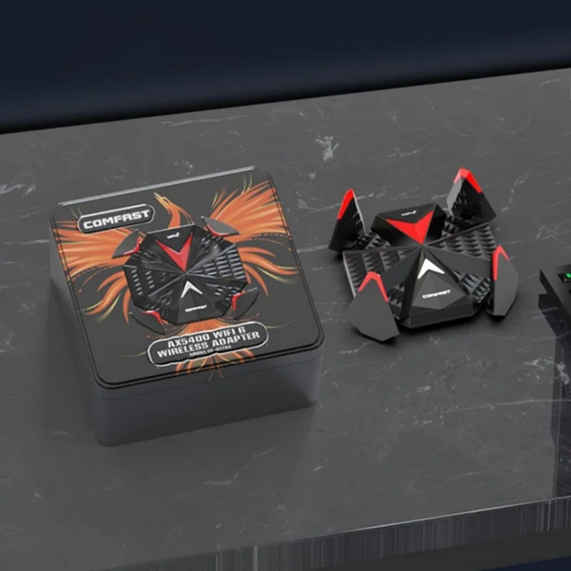 COMFAST CF-977AX 5400Mbps Tri-Band Wireless Network Card WiFi6 Type C Adapter with 4 External Antennas